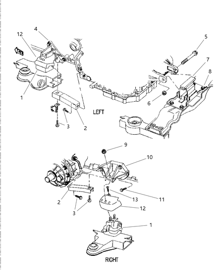 1997 Chrysler LHS Engine Mounts Diagram 1