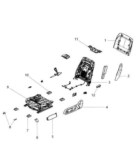 2012 Dodge Charger Panel-Front Seat Back Diagram for 1UW23HLLAA