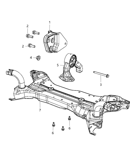 2012 Jeep Compass Engine Mounting Rear Diagram 1