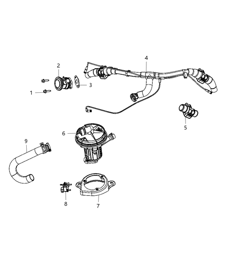 2010 Dodge Ram 1500 Tube-Air Injection Diagram for 5192118AB