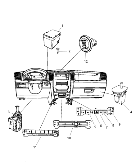 2009 Jeep Grand Cherokee Switches Instrument Panel Diagram