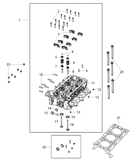 2015 Jeep Grand Cherokee Head-Engine Cylinder Diagram for 68211170AB