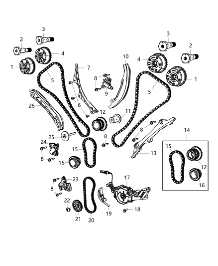 2021 Jeep Grand Cherokee TENSIONER-Chain Diagram for 5047885AA