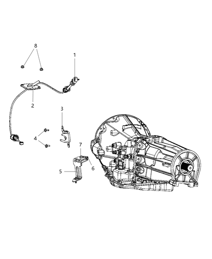 2009 Dodge Nitro Gearshift Lever , Cable And Bracket Diagram 1