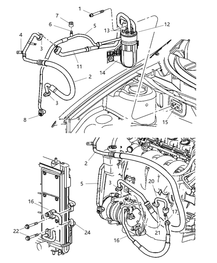 2003 Dodge Neon Line-A/C Discharge Diagram for 5278818AD