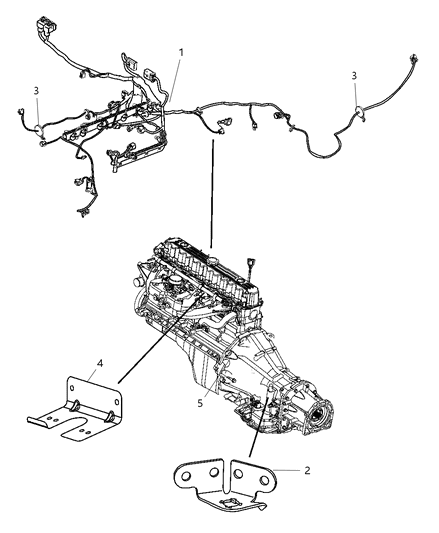 2006 Jeep Wrangler Bracket-Engine Wiring Diagram for 55176744AD