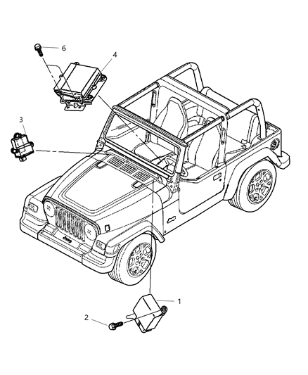 2004 Jeep Wrangler Module-Transmission Control Diagram for 56041897AE