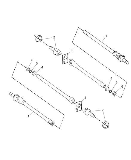 2007 Jeep Wrangler Shafts, Front Axle Diagram
