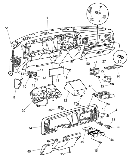 1997 Dodge Ram 2500 Switch-Fog Lamps Diagram for 4874279