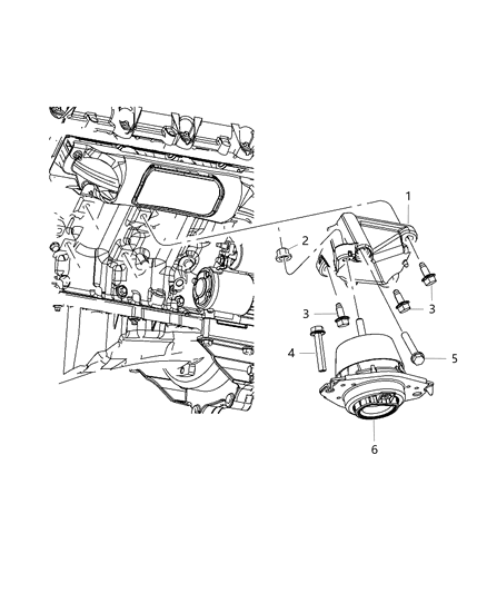 2014 Dodge Durango Engine Mounting Left Side Diagram 4