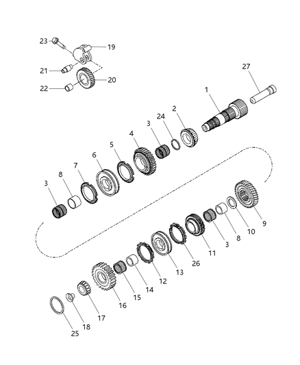 2012 Dodge Dart Secondary Shaft Assembly Diagram 1