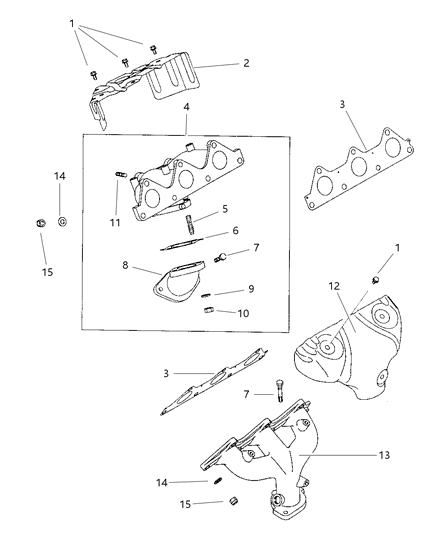 1997 Chrysler Cirrus Bolt-Exhaust Manifold Diagram for MD309695