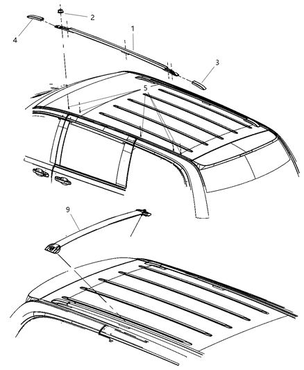 2008 Chrysler Town & Country Roof Rack Diagram