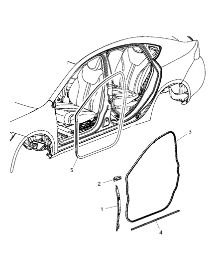 2014 Dodge Dart WEATHERST-Front Door SILL Secondary Diagram for 68082790AB