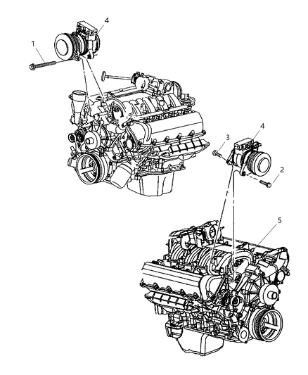 2009 Dodge Dakota A/C Compressor Mounting Diagram