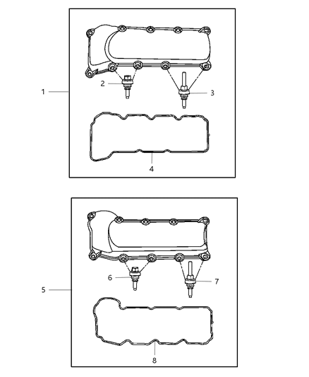 2007 Dodge Ram 1500 Cylinder Head And Cover And Mounting Diagram 1