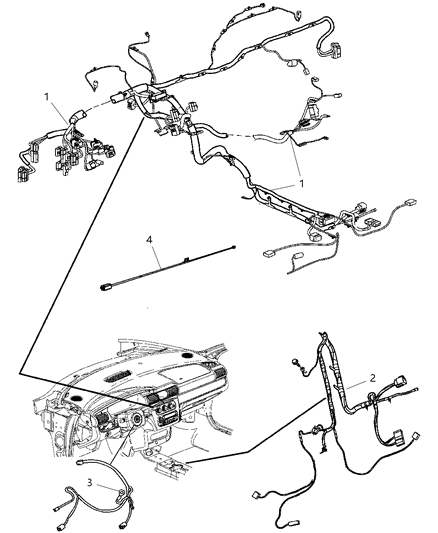 2009 Chrysler Sebring Wiring-Instrument Panel Diagram for 68027279AE