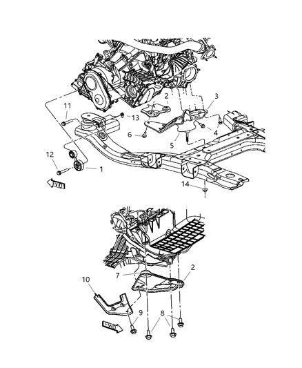 2006 Chrysler Pacifica Mount, Engine - Rear & Structural Collar Diagram