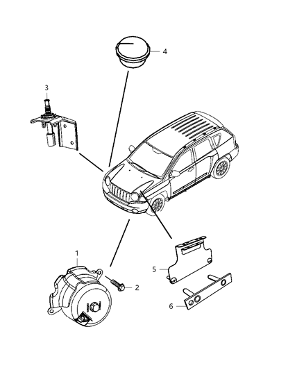 2010 Jeep Compass Switch-UNDERHOOD Diagram for 5026276AA