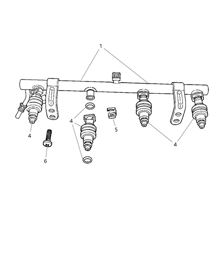 2002 Jeep Liberty Clip-Fuel Injector Diagram for 53013504AA