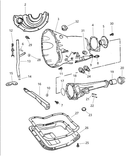 1997 Dodge Ram Van Case & Related Parts Diagram 2