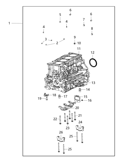 2019 Jeep Cherokee Plug-Cylinder Block Oil Hole Diagram for 5047278AA