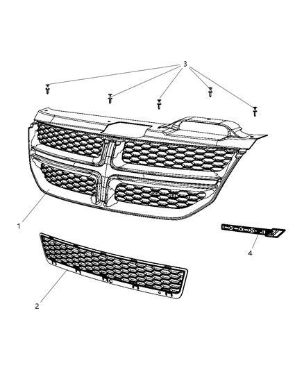 2015 Dodge Journey Grille Diagram for 1VU67TZZAC