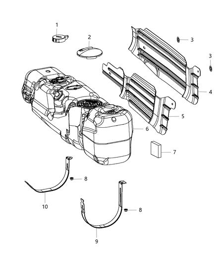2012 Ram 2500 Strap-Fuel Tank Diagram for 68160843AA