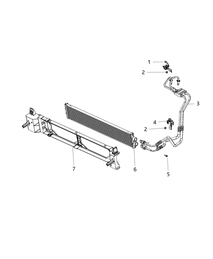 2019 Ram ProMaster 1500 Transmission Oil Cooler & Related Parts Diagram