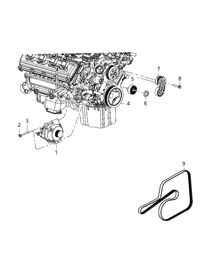 2005 Jeep Grand Cherokee Belt-Accessory Drive Diagram for 53013676AB