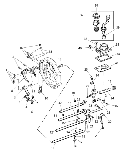 1998 Jeep Cherokee Lever Diagram for 4897099AA