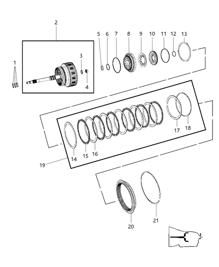 2008 Dodge Challenger Package-K2 Input Clutch Diagram for 68028565AA