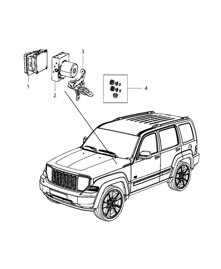 2012 Jeep Liberty Modules Brakes, Suspension And Steering Diagram