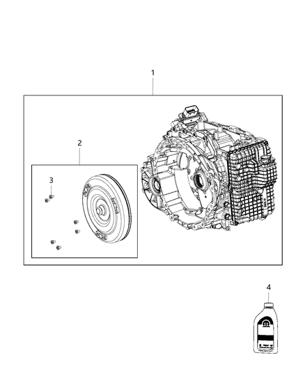 2015 Chrysler 200 Pkg Part-With Torque Converter Diagram for 68304305AA