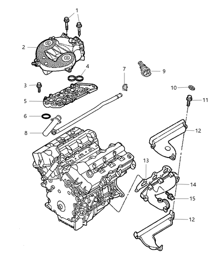 2000 Dodge Intrepid Manifolds - Intake & Exhaust Diagram 1
