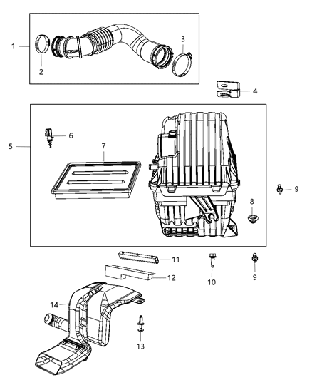 2012 Dodge Journey Clamp-Air Cleaner To T/BODY Diagram for 6509264AA