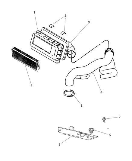 1999 Dodge Neon Cover Air Cleaner Diagram for 4669419