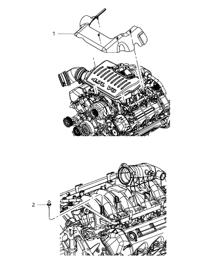 2009 Jeep Grand Cherokee Engine Covers & Related Parts Diagram 2