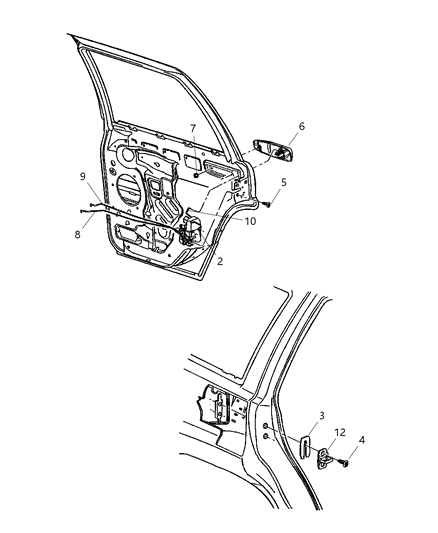 2004 Jeep Grand Cherokee Link-Inside Handle To Latch Diagram for 5014385AB