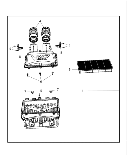 2008 Dodge Viper Air Cleaner & Related Diagram