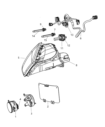 2009 Dodge Viper Cover-Lamp Opening Diagram for 68032932AB