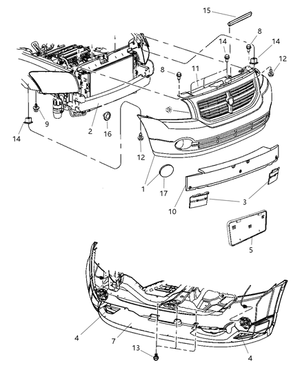 2009 Dodge Caliber Air Duct Right Diagram for 5030292AC