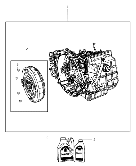 2014 Chrysler Town & Country Transmission / Transaxle Assembly Diagram