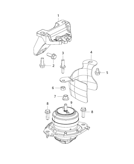 2017 Dodge Viper Shield-Engine Mount Diagram for 5038681AA