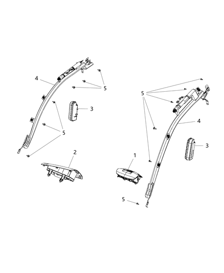 2014 Ram ProMaster 2500 Side Curtain Air Bag Diagram for 4727705AB