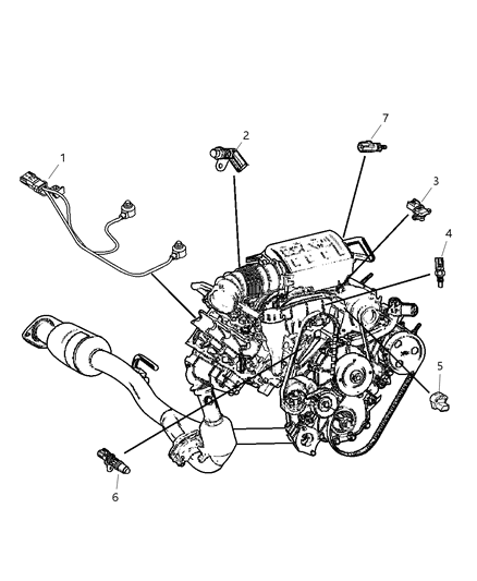 2010 Dodge Nitro Sensors - Engine Diagram 1