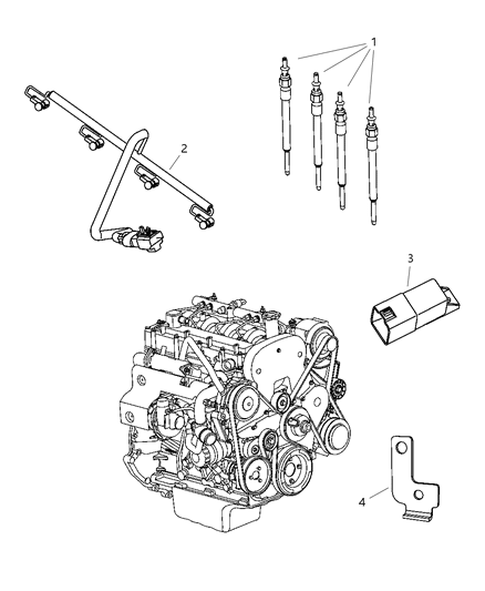 2010 Dodge Journey Harness-Glow Plug And INJECTOR Diagram for 68001592AC