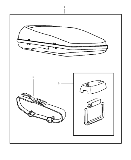 2003 Chrysler Town & Country Carrier Kit - Luggage Roof Diagram