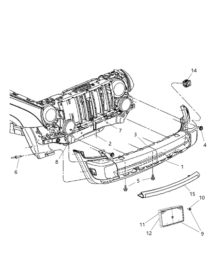 2007 Jeep Liberty CROSSMEMBER-Front Support Diagram for 55360190AK