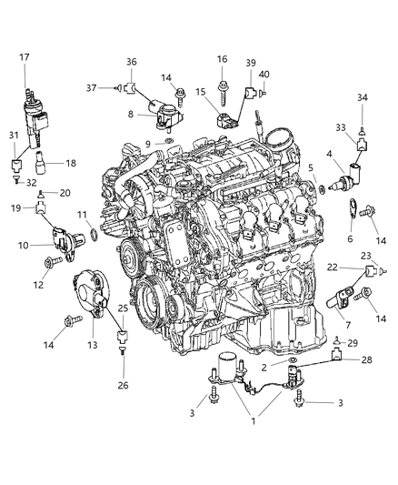 2007 Dodge Sprinter 2500 Engine Sensors & Related Parts Diagram 1